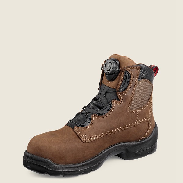 Red Wing Mens Safety Boots - Flexbond - 6-inch Boa® Waterproof Toe - Brown - NXL872049